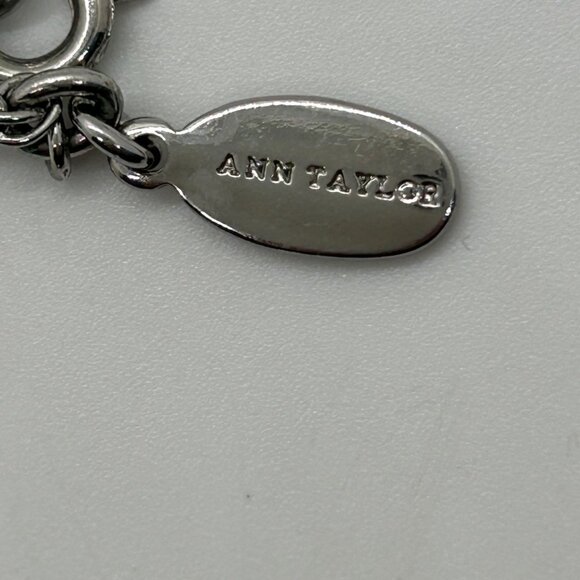 Ann Taylor Vintage Silver Necklace With Yellow Floral Accents & Crystal Details - Picture 8 of 16